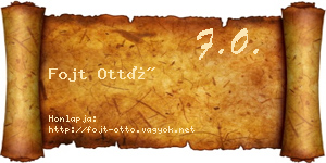 Fojt Ottó névjegykártya