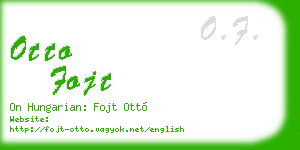 otto fojt business card